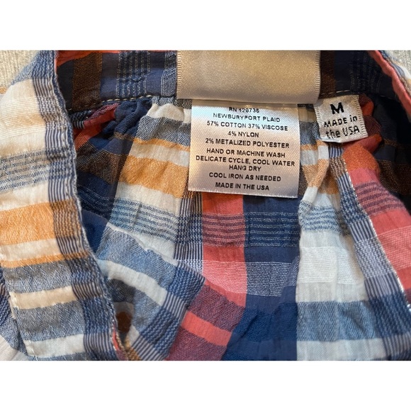 Finley Rex Top in Newbury Port Plaid Popover 3/4 Sleeve Crepe Multicolor… - Picture 13 of 13